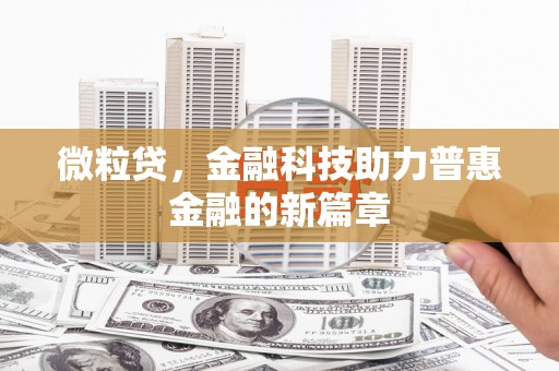 松北微粒贷，金融科技助力普惠金融的新篇章