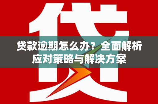 松北贷款逾期怎么办？全面解析应对策略与解决方案