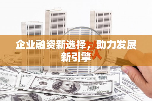 松北企业融资新选择，助力发展新引擎