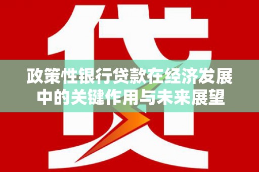 松北政策性银行贷款在经济发展中的关键作用与未来展望