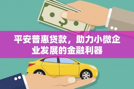 松北平安普惠贷款，助力小微企业发展的金融利器