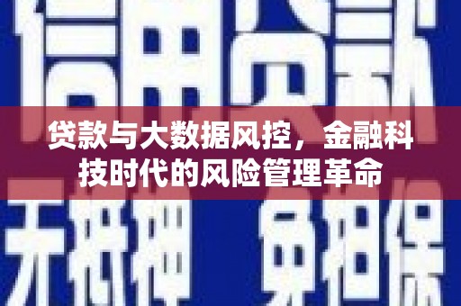 松北贷款与大数据风控，金融科技时代的风险管理革命