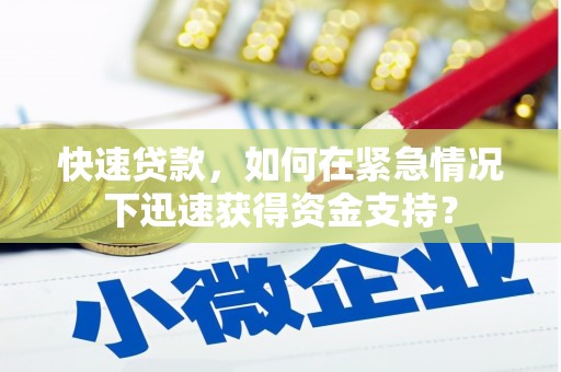 松北快速贷款，如何在紧急情况下迅速获得资金支持？