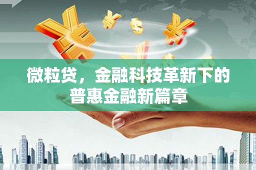 松北微粒贷，金融科技革新下的普惠金融新篇章