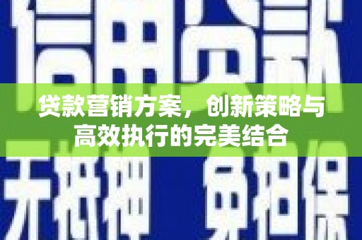 松北贷款营销方案，创新策略与高效执行的完美结合
