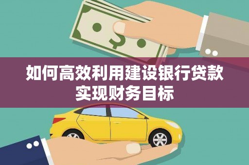 松北如何高效利用建设银行贷款实现财务目标