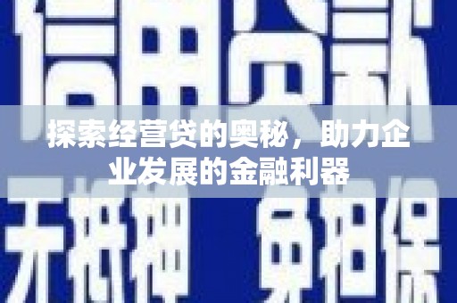 松北探索经营贷的奥秘，助力企业发展的金融利器