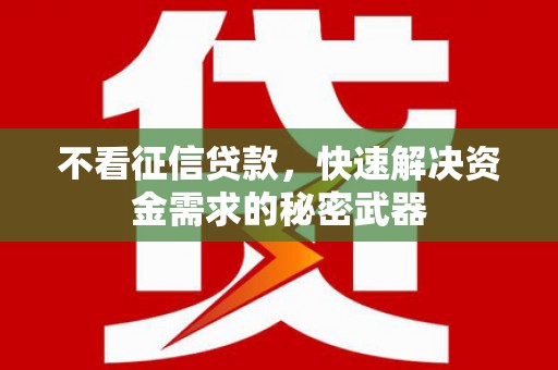 松北不看征信贷款，快速解决资金需求的秘密武器