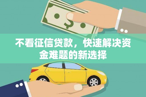 松北不看征信贷款，快速解决资金难题的新选择