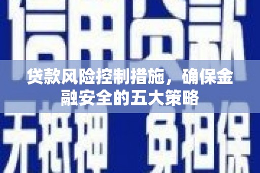 松北贷款风险控制措施，确保金融安全的五大策略