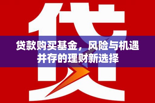 松北贷款购买基金，风险与机遇并存的理财新选择