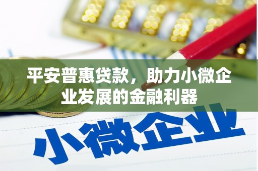 松北平安普惠贷款，助力小微企业发展的金融利器