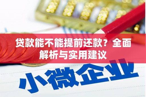 松北贷款能不能提前还款？全面解析与实用建议