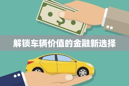松北解锁车辆价值的金融新选择