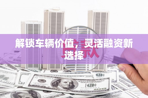 松北解锁车辆价值，灵活融资新选择